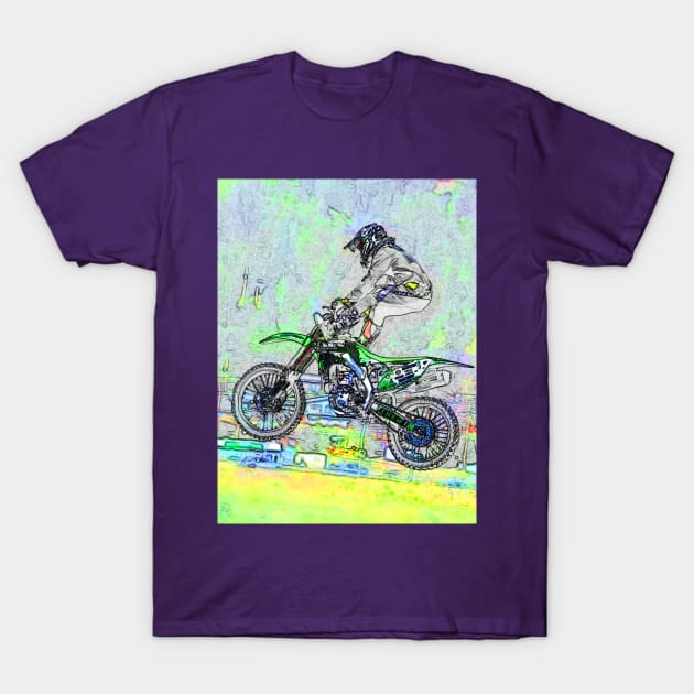 Freestyle Stuntman - Motocross Rider T-Shirt by Highseller